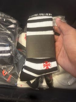 Chrome Hearts Black and White Striped Socks