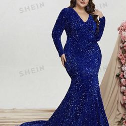 Blue Prom Formal Dress 2XL 