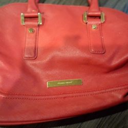 Red Handbag Also With Shoulder Strap