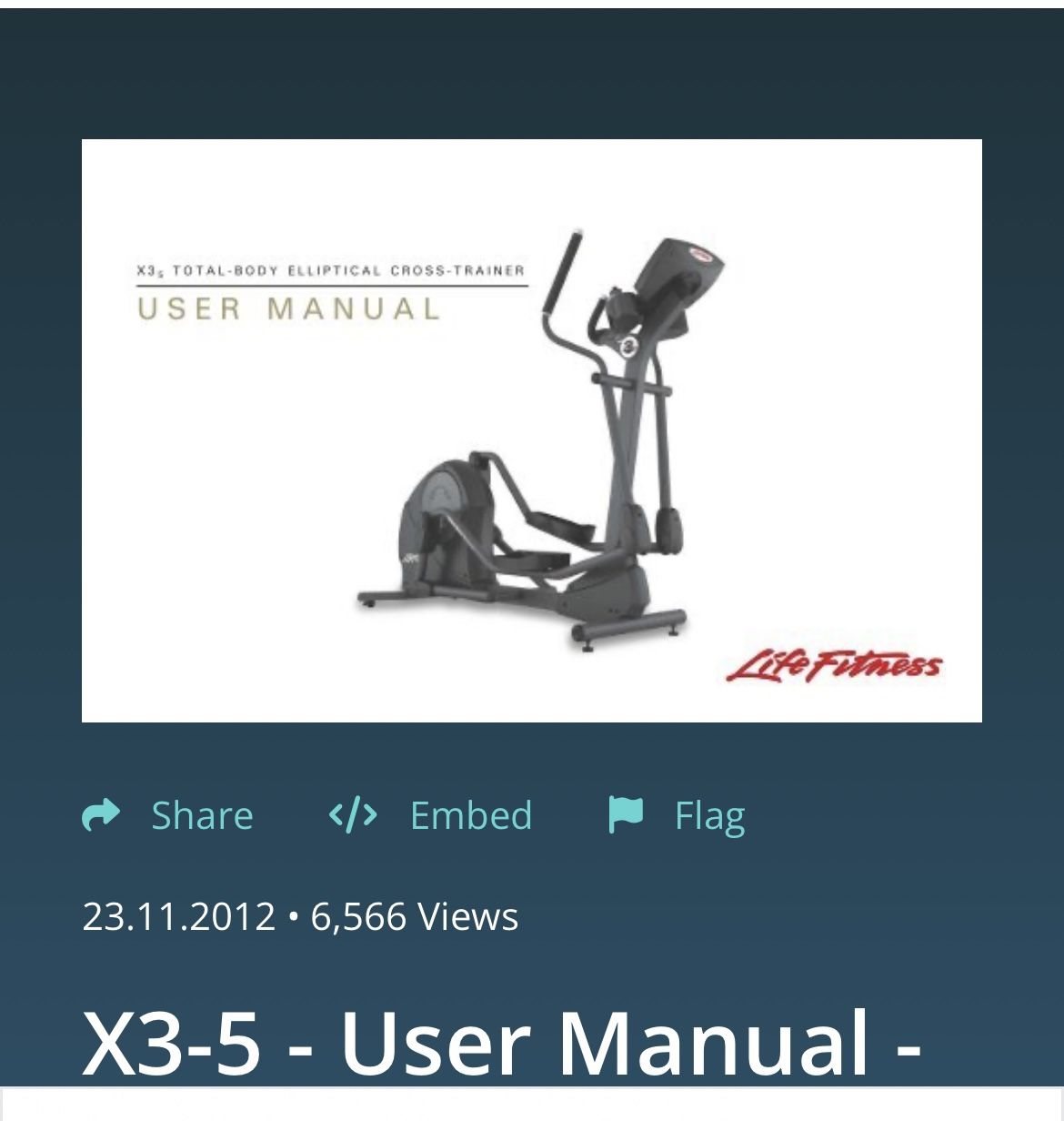 Life fitness X3 Elliptical