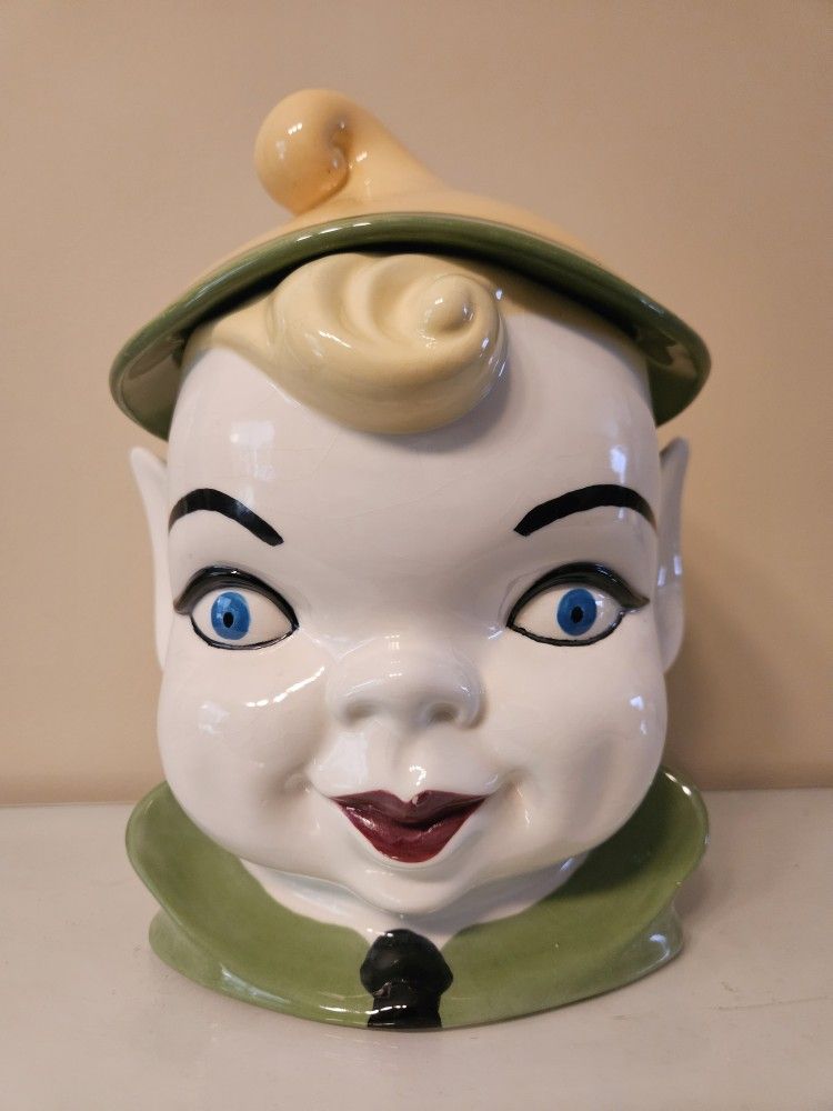 Vintage Large Holland Mold Pixie Elf Cookie Jar