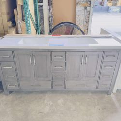 72” Beautiful Bathroom Vanity in Gray, double sink soft close solid wood $1149  
