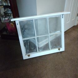 Old Window With Shelf And Hangers 