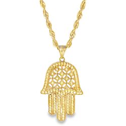 10k Yellow Gold Hamsa Charm Necklace
