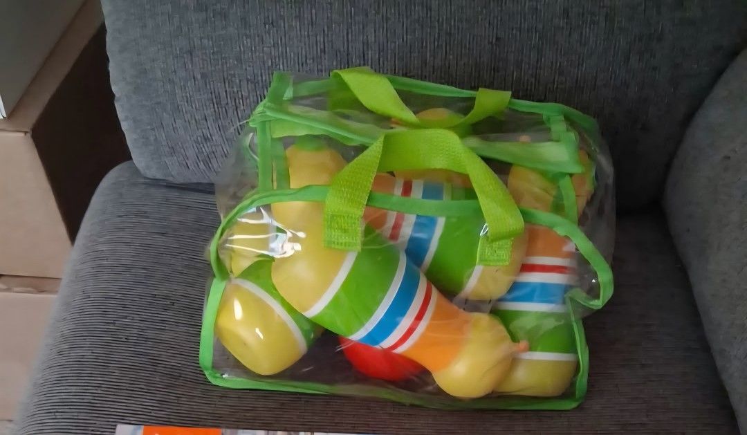 plastic bowling ball & pins game set