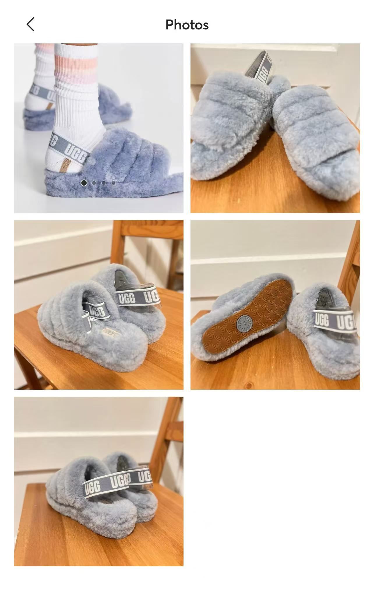  UGG Fluff Yeah slide flat sandals in ash fog 