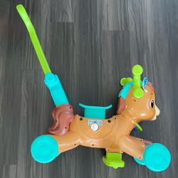 VTech 3-in-1 Bounce & Go Pony | Interactive & Educational Push, Ride & Bounce Along Toy with Games |