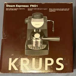 Krups Allegro FND1 4-Cup Steam Espresso Machine Cappuccino Latte Maker New Open