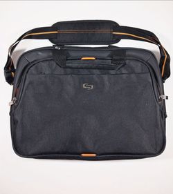 Solo New York Padded 13.3in Laptop Bag/Brief Case Adjustable Strap Black/Orange
