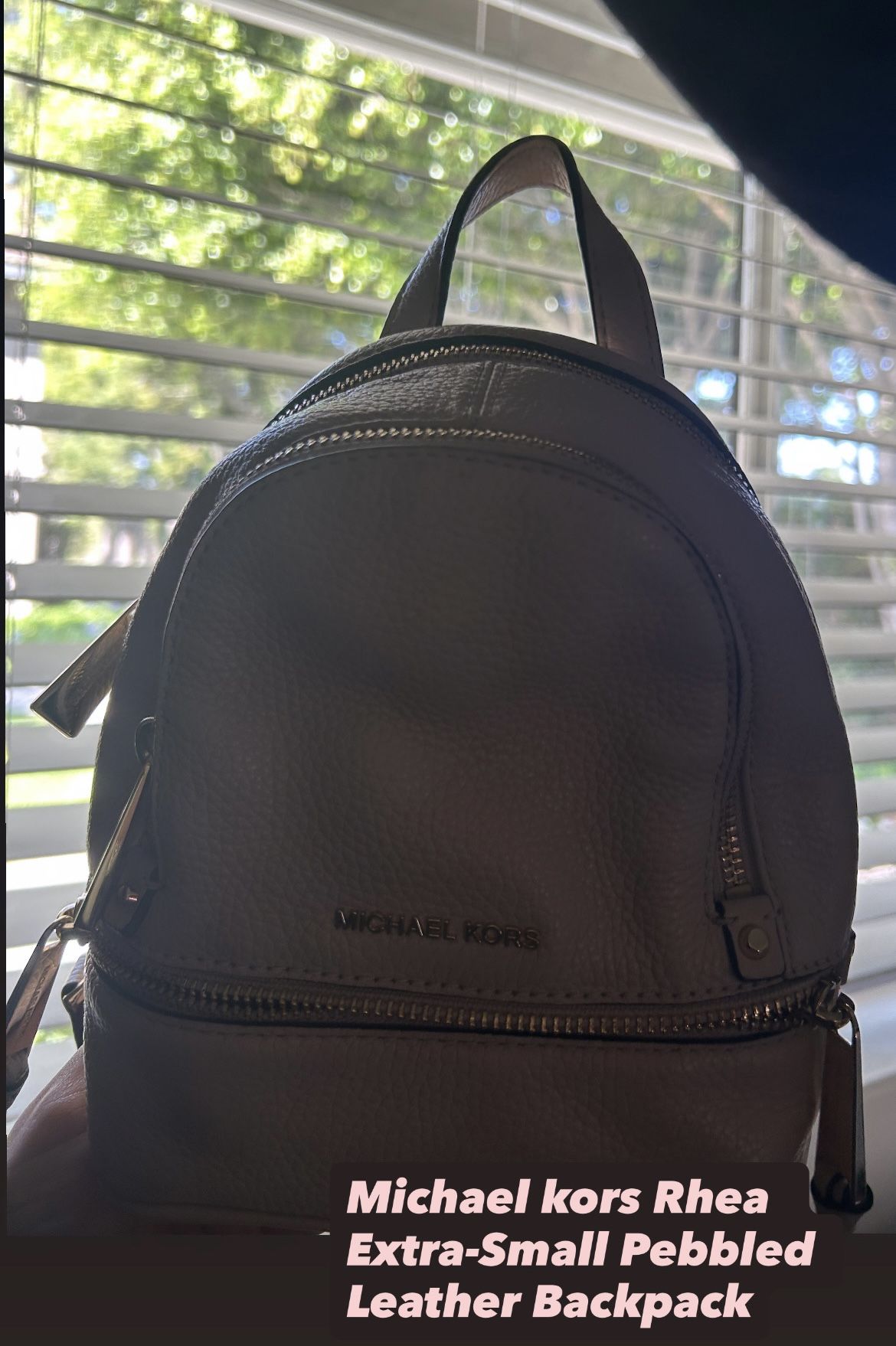 Michael Kors Rhea Extra-Small Pebbled Leather Backpack Baby Pink