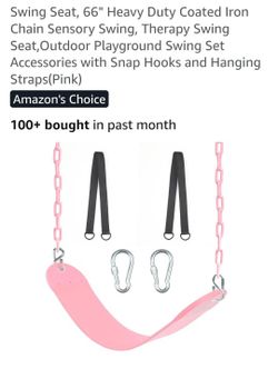 Swing Seat, 66" Heavy Duty Coated Iron Chain Sensory Swing, Therapy Swing Seat,Outdoor Playground Swing Set Accessories with Snap Hooks and Hanging St