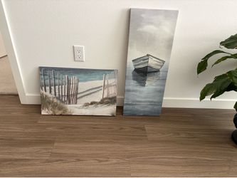 Blue and white coastal print