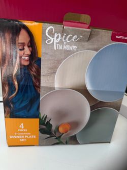 4pc ceramic stoneware plate set