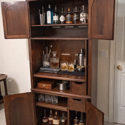 Solid Wood Bar Cabinet / Armoire 