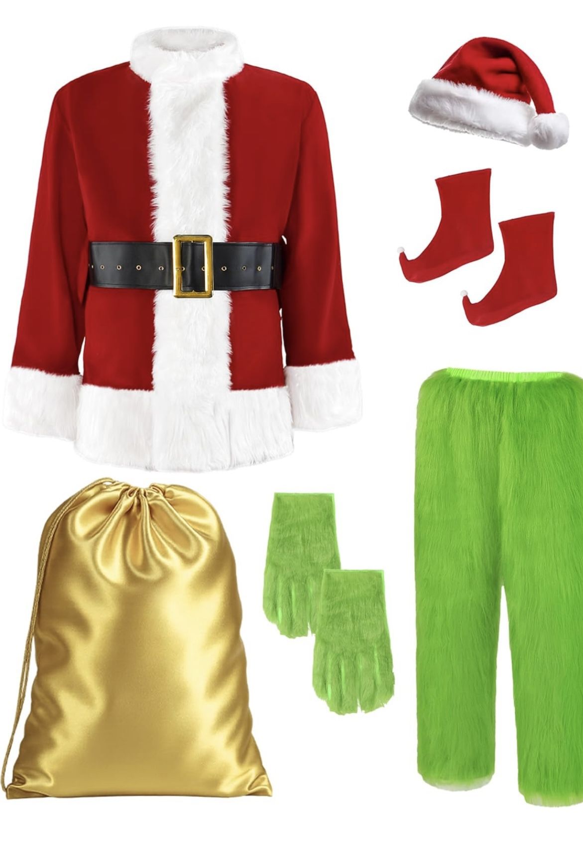  2XL Green Santa Costume