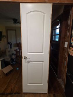 24"x80" Prehung 2 Panel Roman Smooth Round Top Solid Core Composite Interior Door