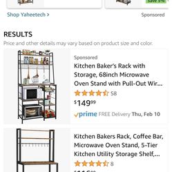 Kitchen Bakers Rack Organizing Cart 