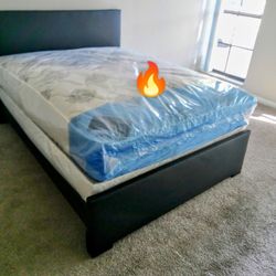 $330 Full Size Bed Frame With Mattress And Boxspring Brand New Free Delivery 