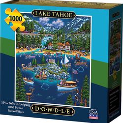 DOWDLE Folk Art Lake Tahoe Jigsaw Puzzle 1000 Pieces Made in the USA EUC