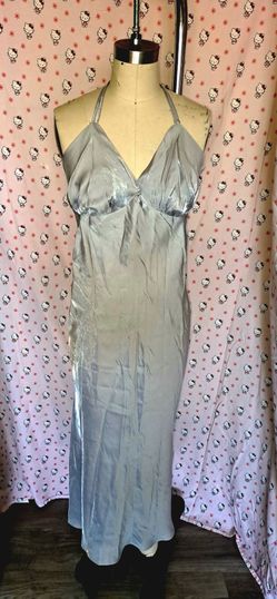 Plus size XXL silver sheer evening dress