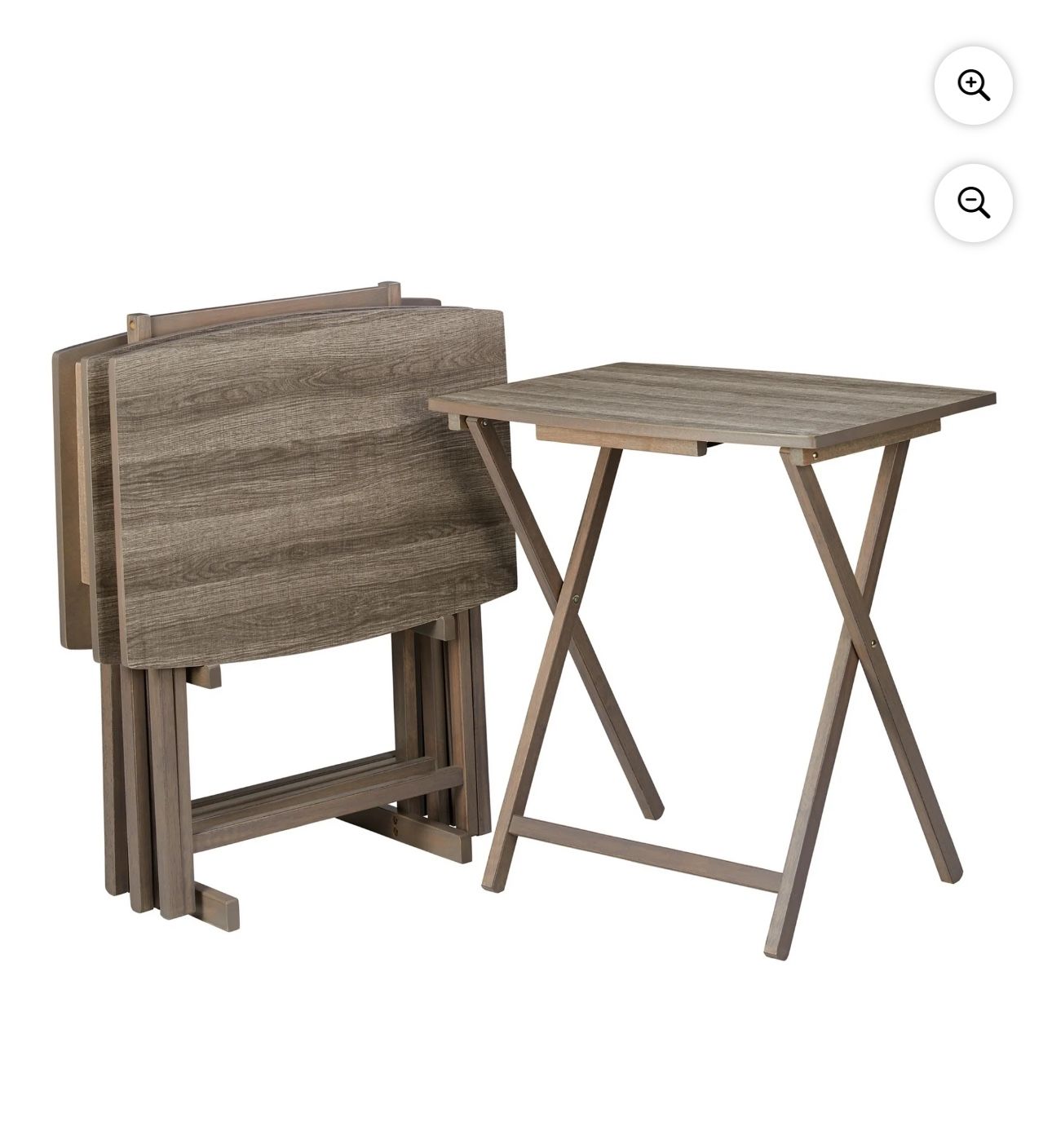 Mainstays 5-Piece Folding XL Oversized Tray Table Set, Rustic Gray