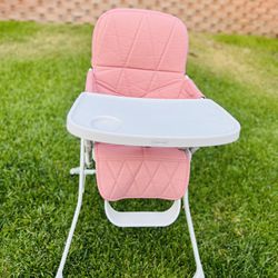 Baby Girl High Chair Very Easy To Fold In Pink 