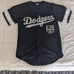 L.A. Dodgers and Kings Baseball Jersey - Medium - Missing Bottom Button