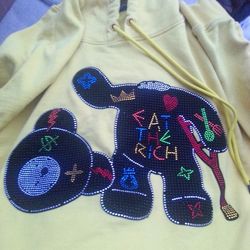  Cool Yellow Size 2X Eat The Rich Hoodie Roku STUDIO 