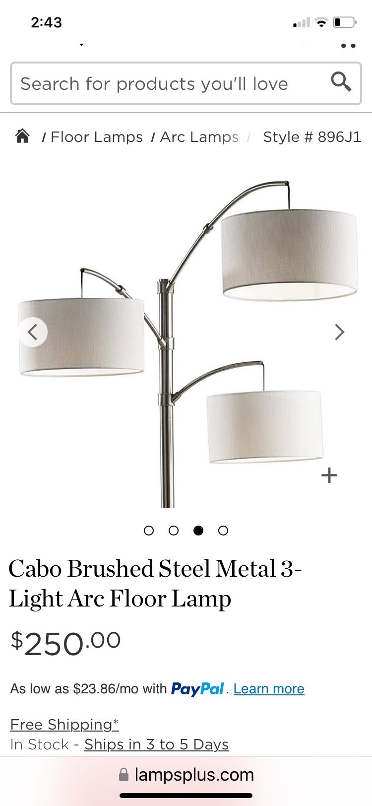 ADESSO CABO ARC LAMP