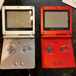 Silver and Red Portable Game Boy Advance SP