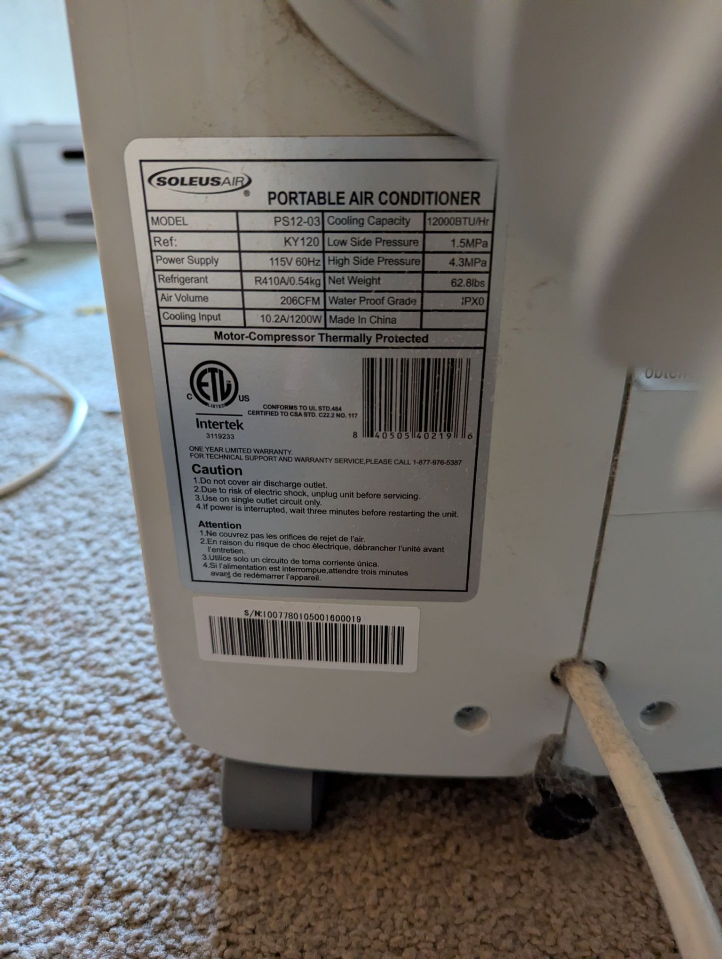 Portable AC / Dehumidifier