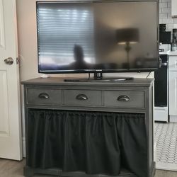 Console Table ~ Media Cabinet * Grey * 3 Drawers/2 Shelves