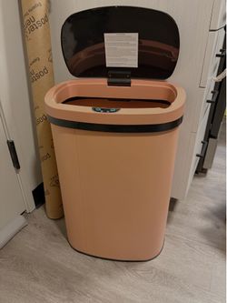 [USED ONCE] 13 Gallon Stainless Steel Automatic Trash Can with Lid