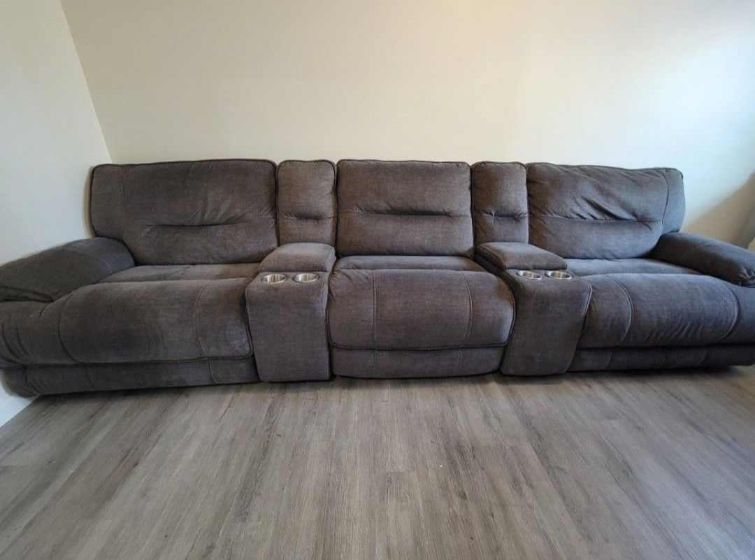 Pacifica Gray Power Reclining Couch Sofa