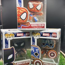 Gingerbread Marvel Funko Pops 