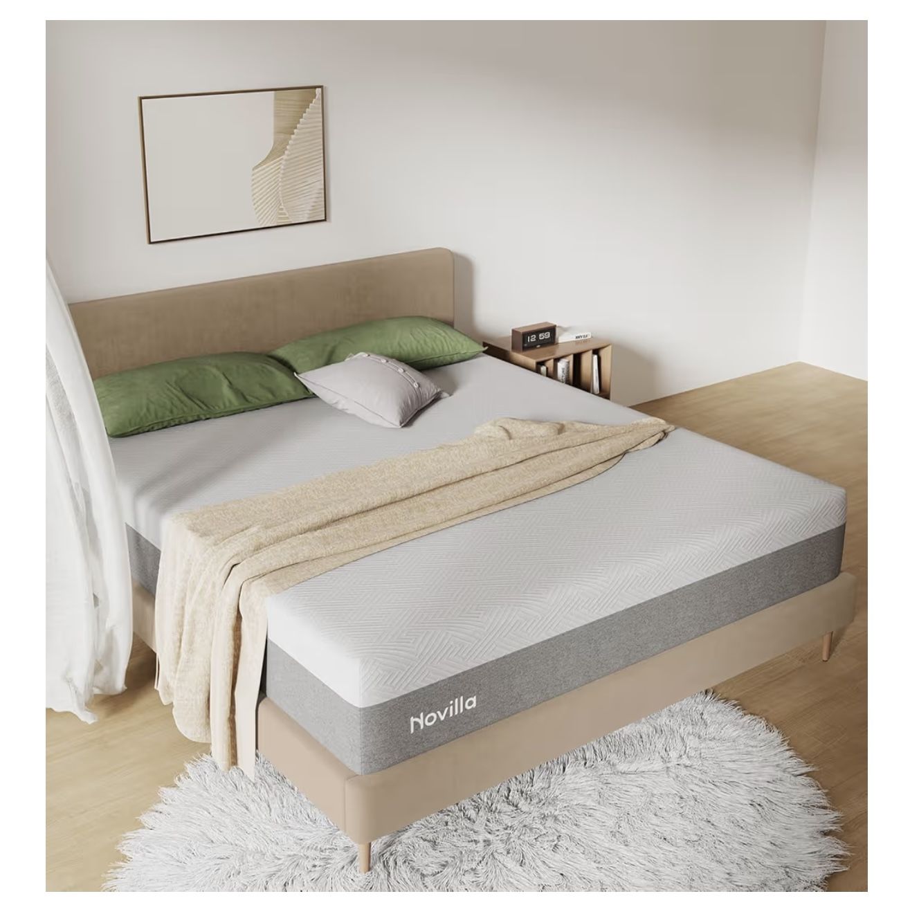 Novilla King Mattress, 10 Inch Gel Memory Foam King Size Mattress for Cool Night & Pressure Relief, Medium Plush Bed, Bliss