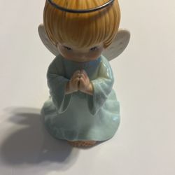 Classic Treasures Praying Angel Porcelain Collectible 7.5" BLUE