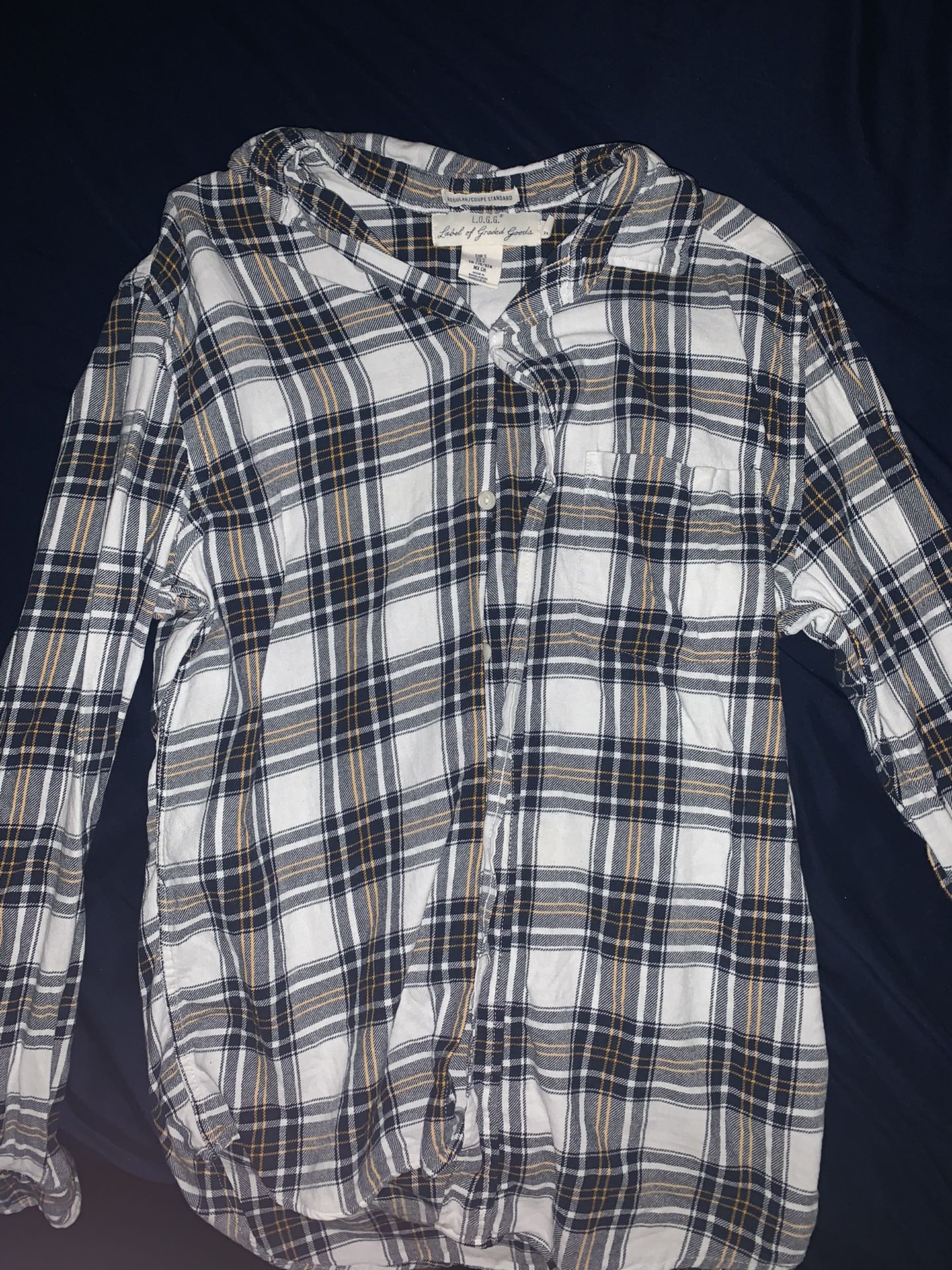 Mens Small Blue And White Flannel 