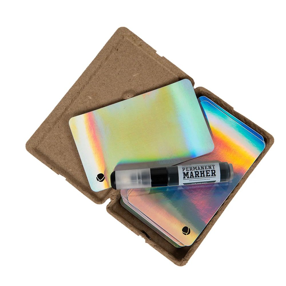 Montana WTF Permanent Hologram Blank Eggshell Stickers with Mini Paint Marker