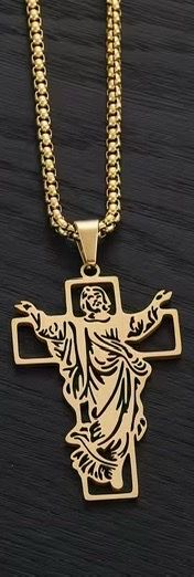 PURE STAINLESS STEEL JESUS CROSS & 24 inch CHAIN