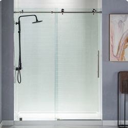 MBSDC4876-B/BG/MBL，Frameless Shower Doors 44-48" Width × 76"Height with 3/8"(10mm) Clear Tempered Glass in Brushed Nickel Finish/Brushed Gold/Matt bla