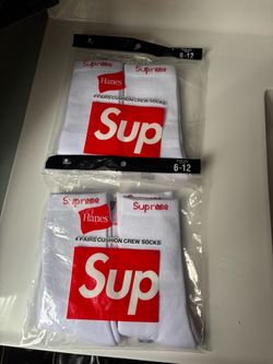 Supreme White 4 Pack Socks