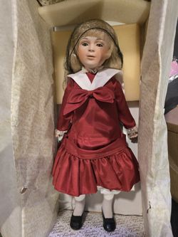 Never Opened!!  15" Porcelain Franklin Mint Doll! 