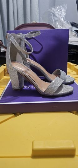 Size 5 - Silver Chunky Dress Heel