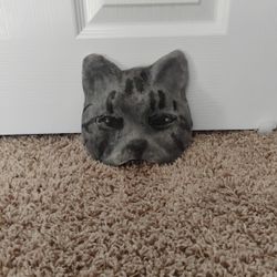 Grey Tabby Cat Therian Mask 