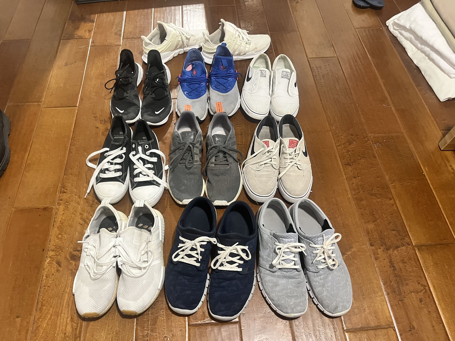 Men’s Shoes 10 Pairs Size(s) 10-12 Air Max, NMD, Boost, Nike, Adidas