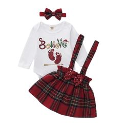 3 Piece Girls Christmas Outfit. 