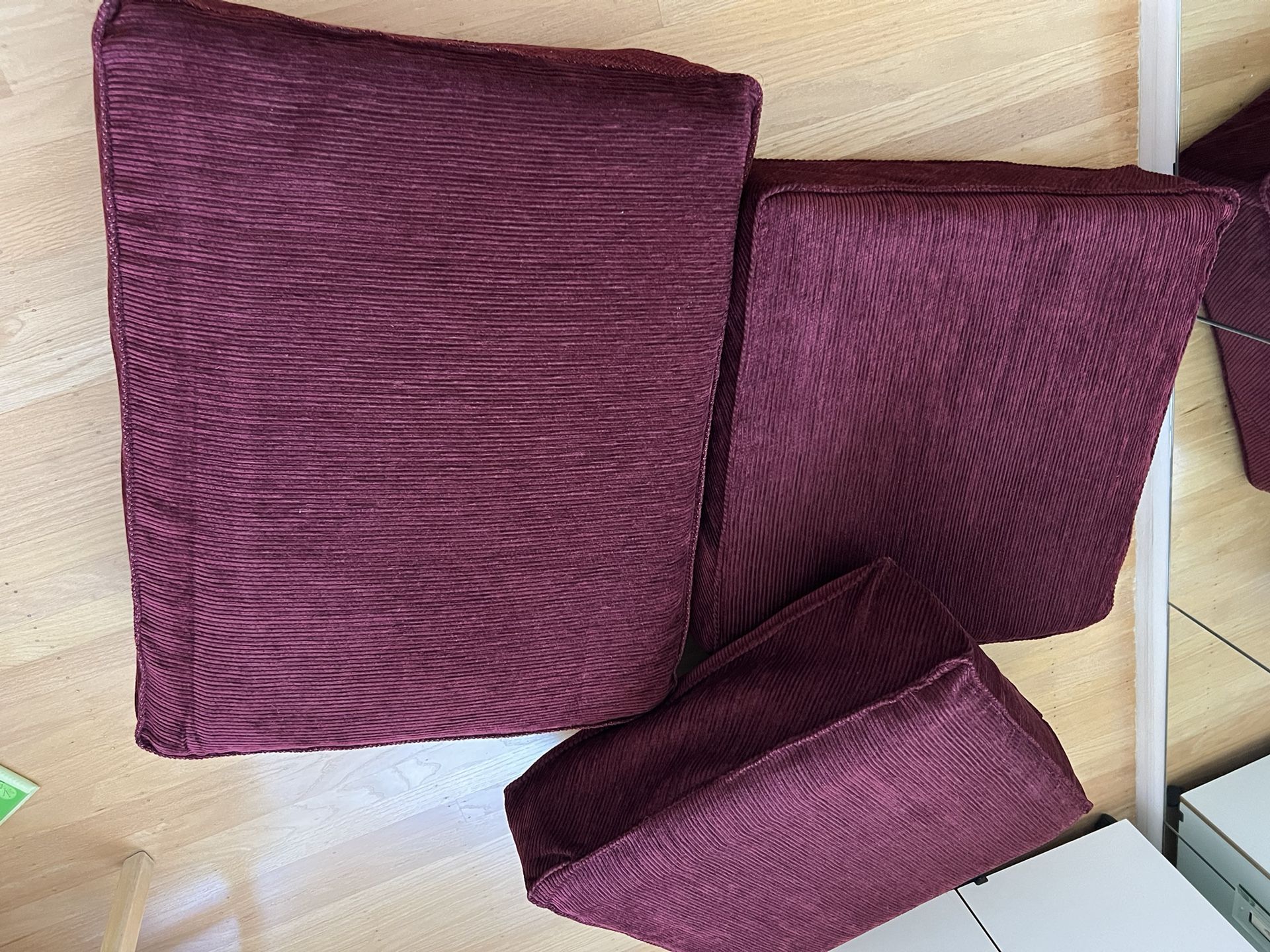 3 Large Couch Cushions 