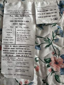 Vintage Quilted Table Runner 72" - Willow Grove Multi by Arley Corp (Made in USA)