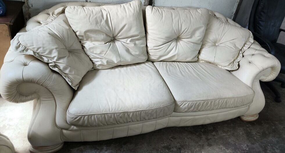 White Leather Couch’s. 